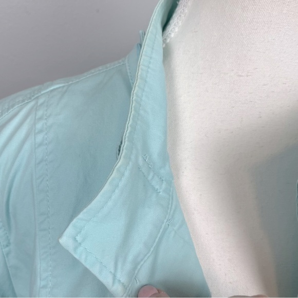 Talbots Petites blue button front cotton jacket, size 14W. - Picture 13 of 13